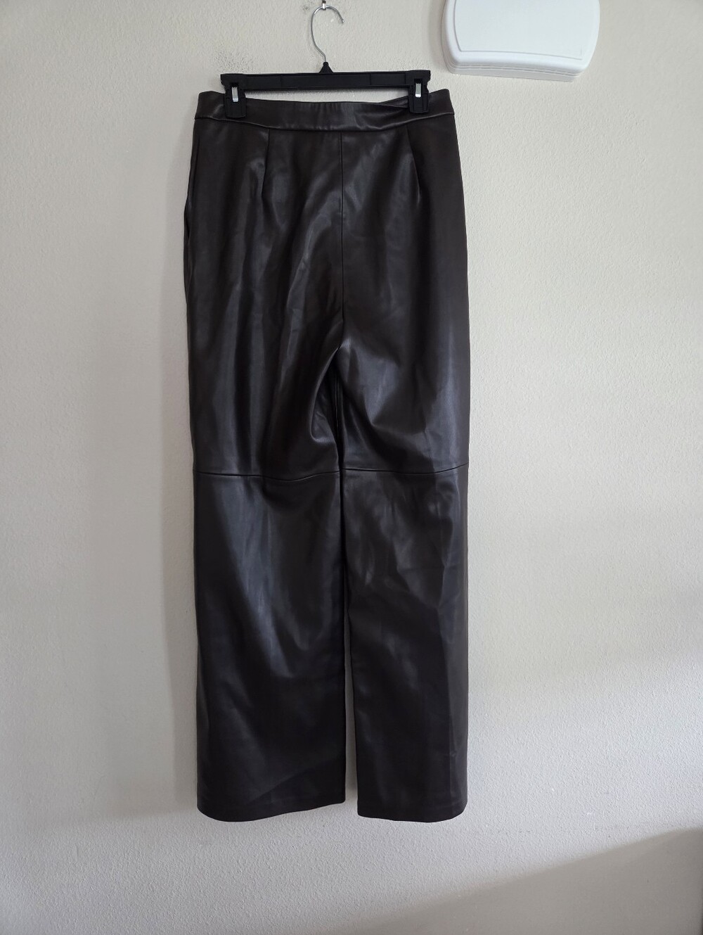 Mango Mng Womens Brown Riga Faux Leather Wide Leg Pants Size 6 NWT Office Fall - Picture 3 of 11